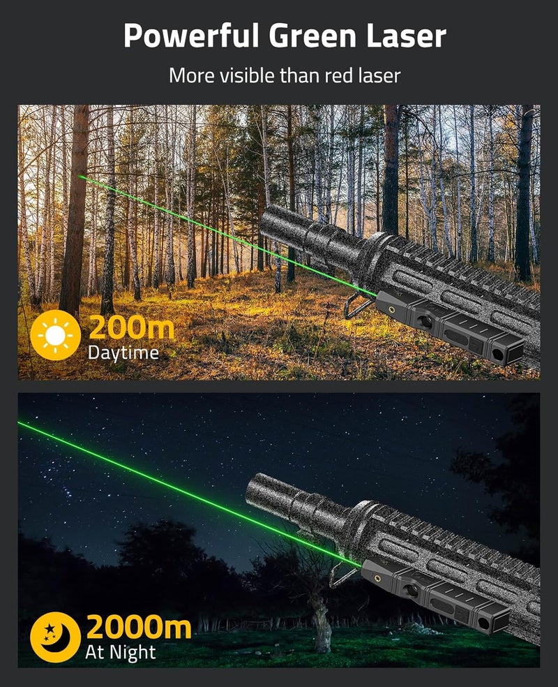 CVLIFE Laser Sight for Rifle, Red/IR/Green Laser Sight Compatible with M-Lok Rail Surface, Ultra Low-Profile Laser for Guns, Rechargeable M-Lok Rifle Laser with Strobe Function - Image 3